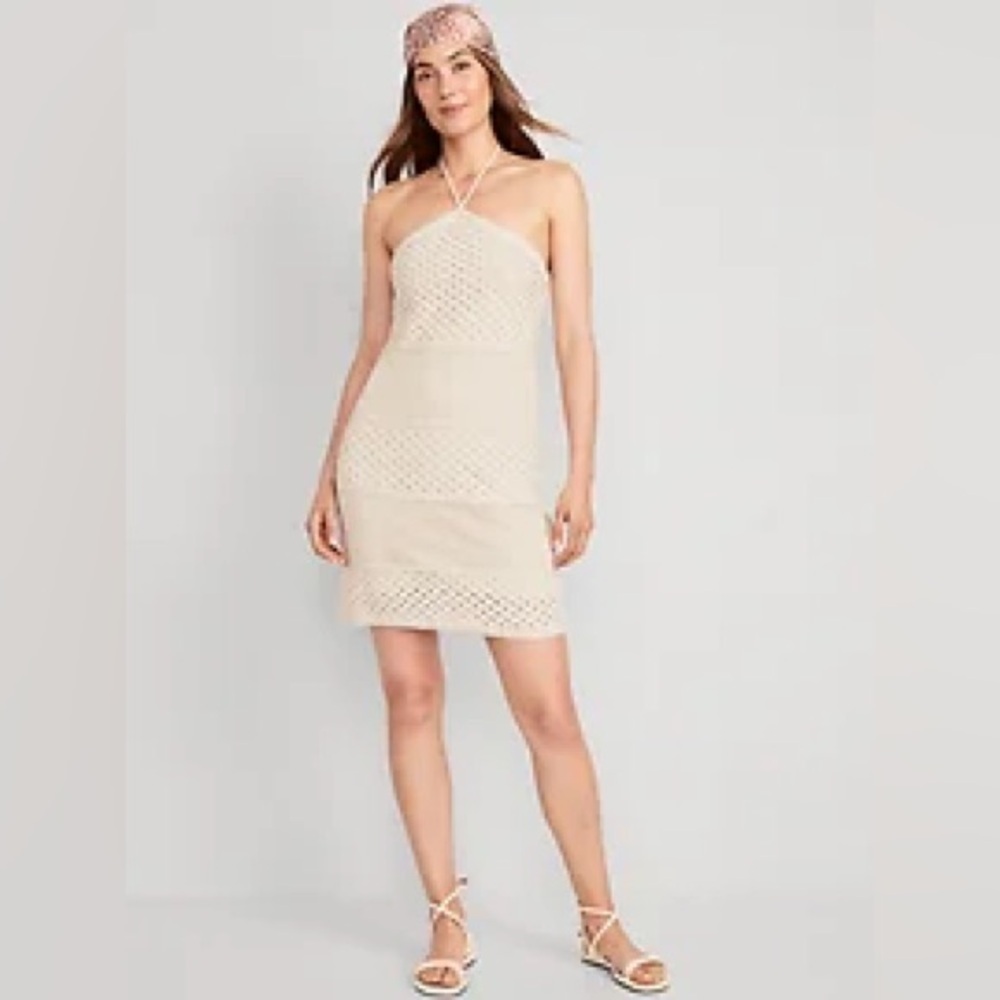 Old Navy Halter Crochet Mini Dress - Picture 2 of 8